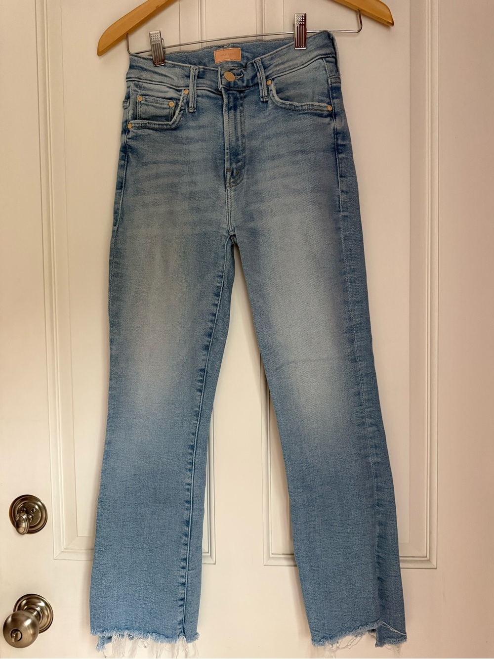 MOTHER The Insider Crop Step Fray Jeans, Size 23